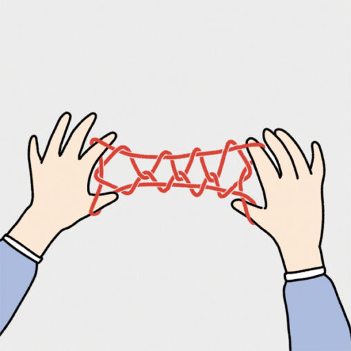あやとりをしている手のイラスト