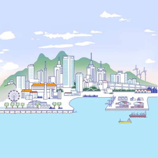 港のイラストマップ