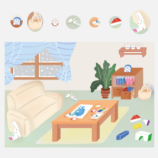 部屋のイラストさがしものあそび