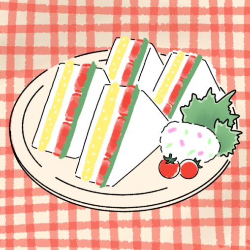 お皿の上のサンドイッチ