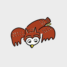 ふくろうのアニメーション